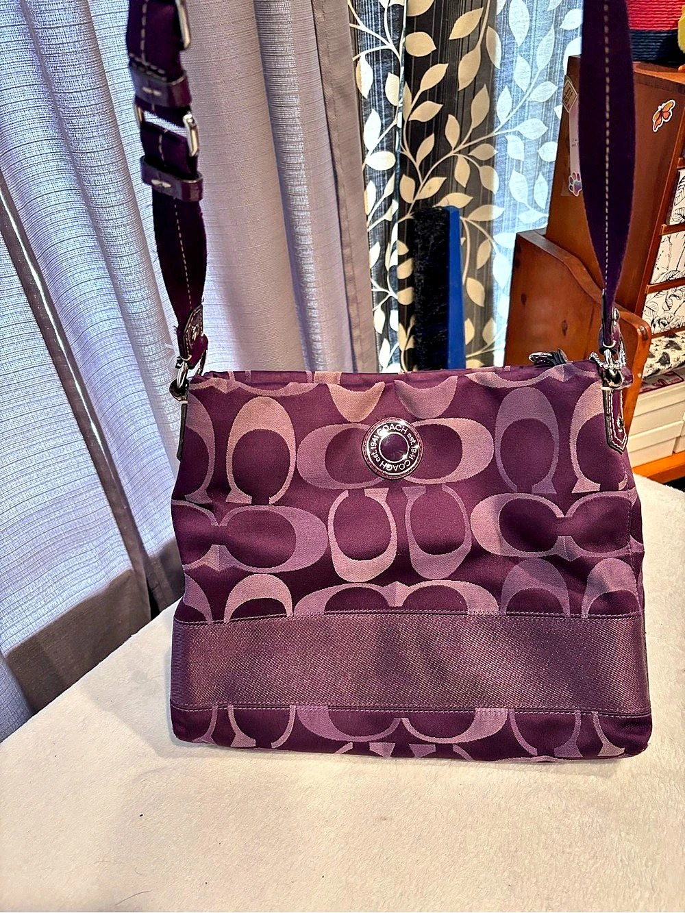 Coach Purple Signature Shoulder Bag